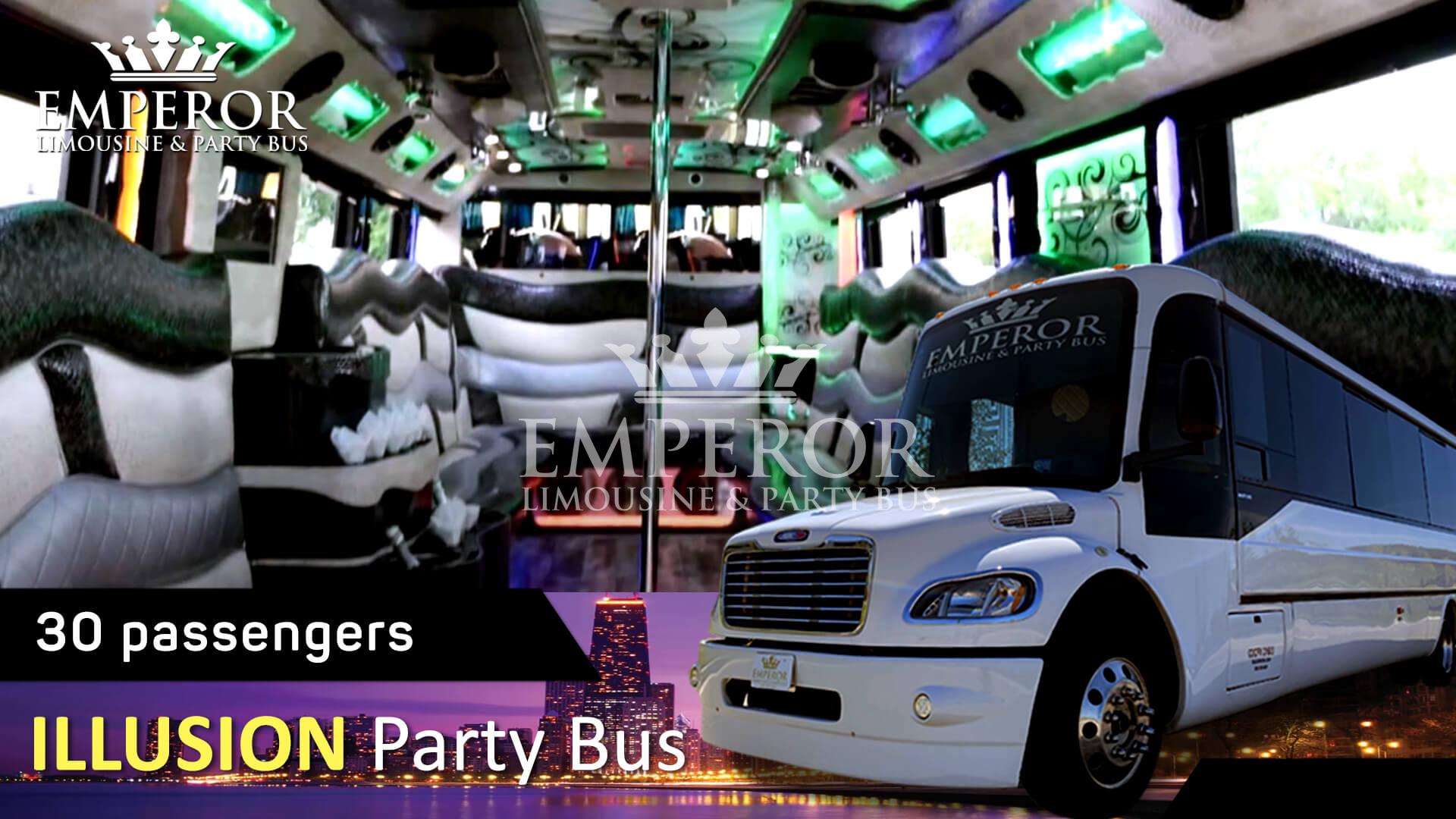 Hire party bus in Carol Stream - Illusion Edition