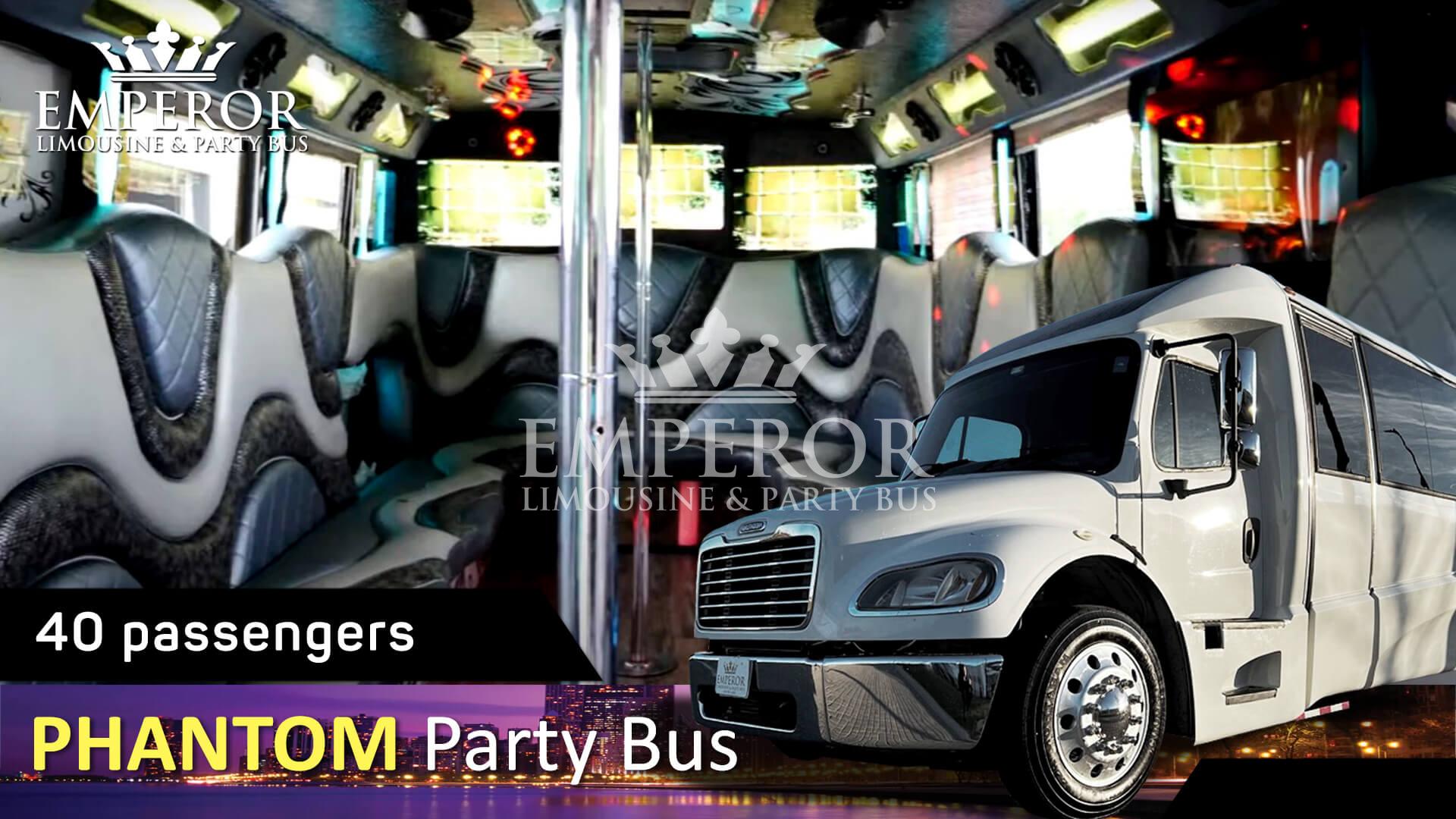 Party bus rental in Bedford Park - Phantom Edition