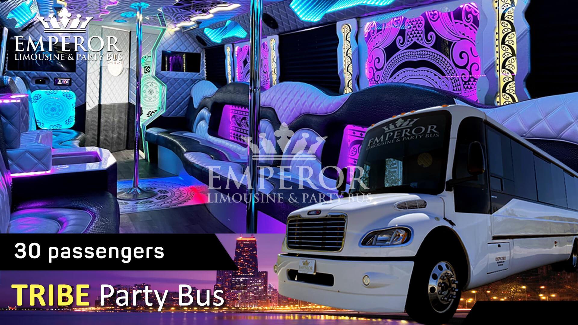 Corporate party bus in Chicago - Tribe edition